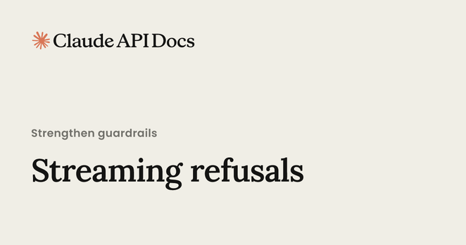 Streaming refusals - Streaming refusals