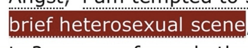 An ao3 tag reading “brief heterosexual scene”