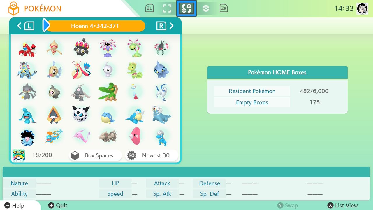 The Home box with Milotic, Huntail and Gorebyss