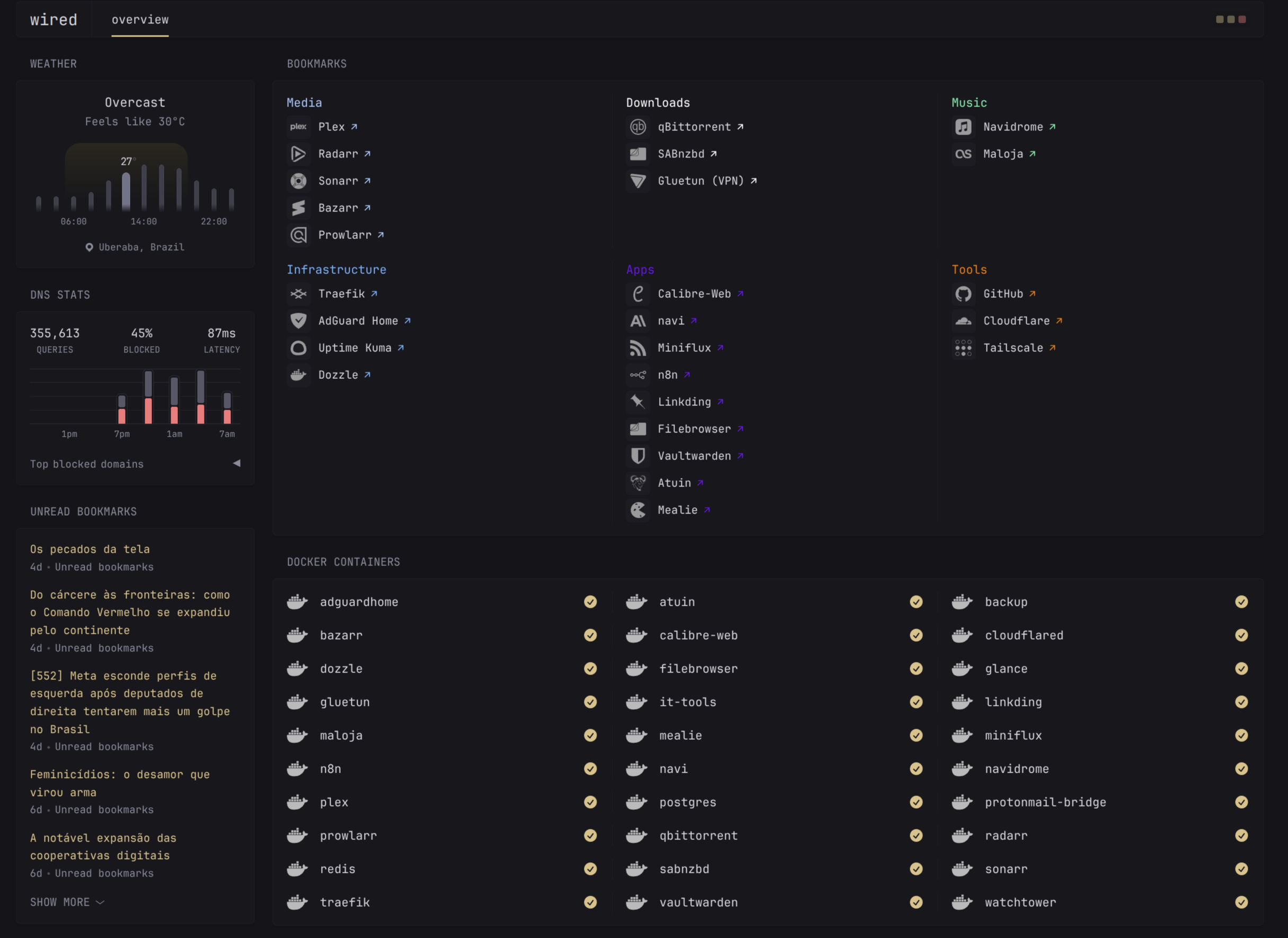 screenshot of a glanceapp/glance page