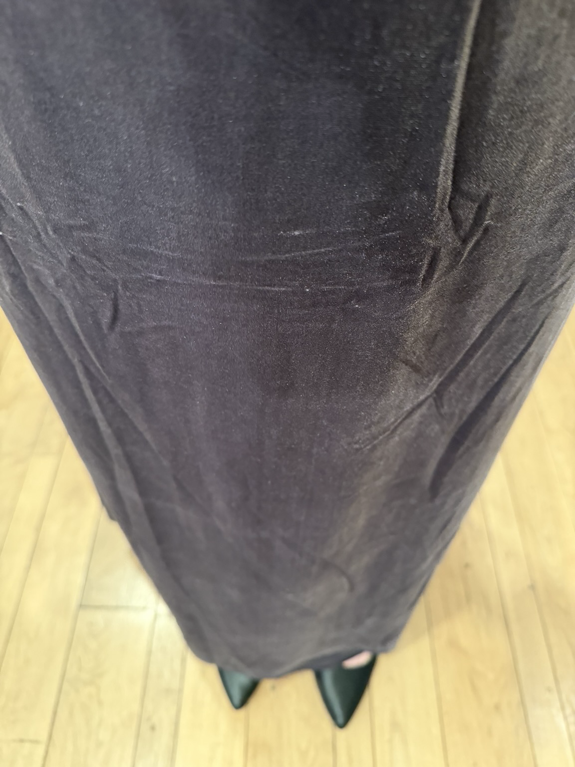 Bottom half of my gown with black flats