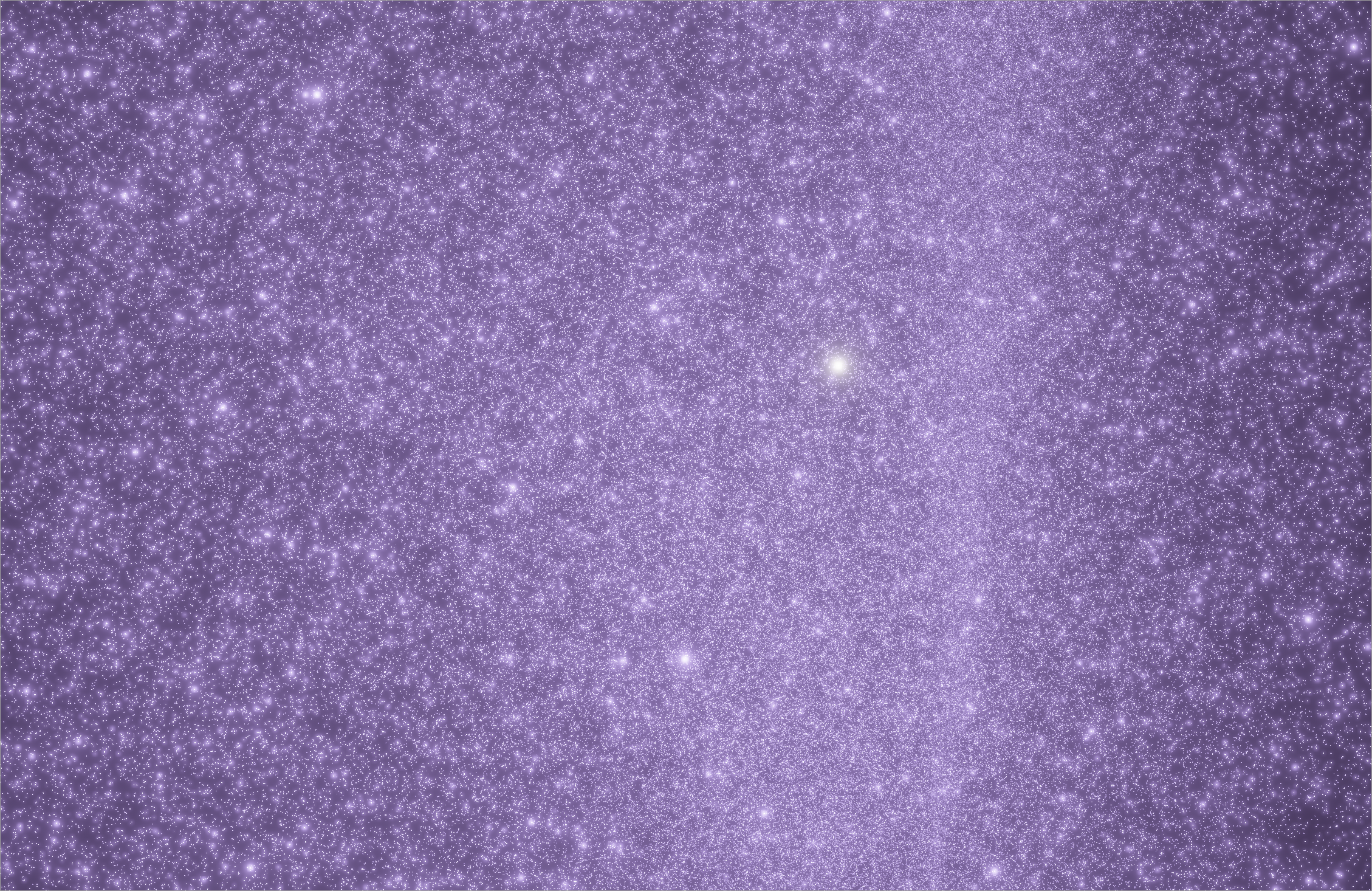 bright purple starscape.  The entire screen is filled with stars, with higher concentration to the center-left.